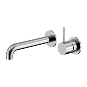 Nero Mecca Wall Basin/Bath Mixer Separate Back Plate Handle Up 120mm Chrome