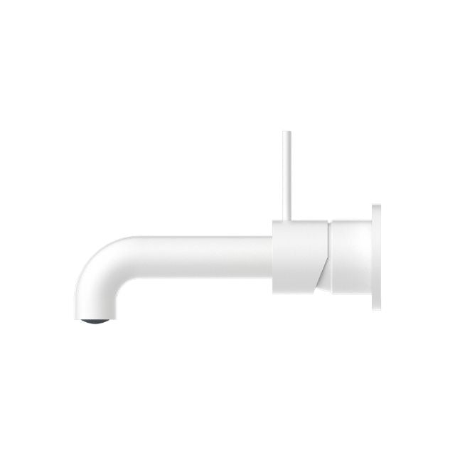 Nero Mecca Wall Basin/Bath Mixer Separate Back Plate Handle Up 185mm Matte White