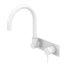Nero Mecca Wall Basin / Bath Mixer Set with Swivel Spout in Matte White NR221910QMW - The Blue Space