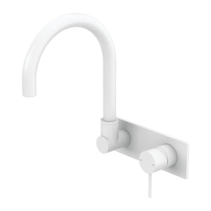 Nero Mecca Wall Basin/Bath Mixer Swivel Spout Matte White
