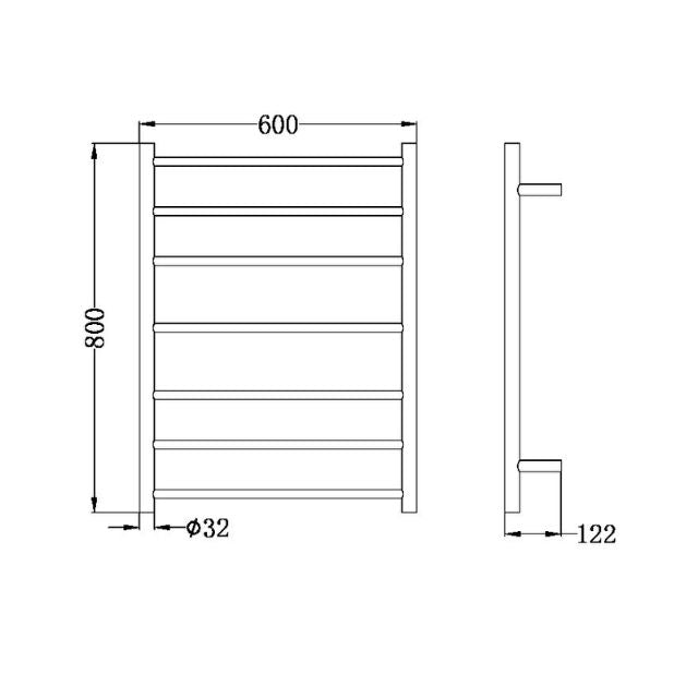 Nero Non-Heated Towel Ladder Matte Black