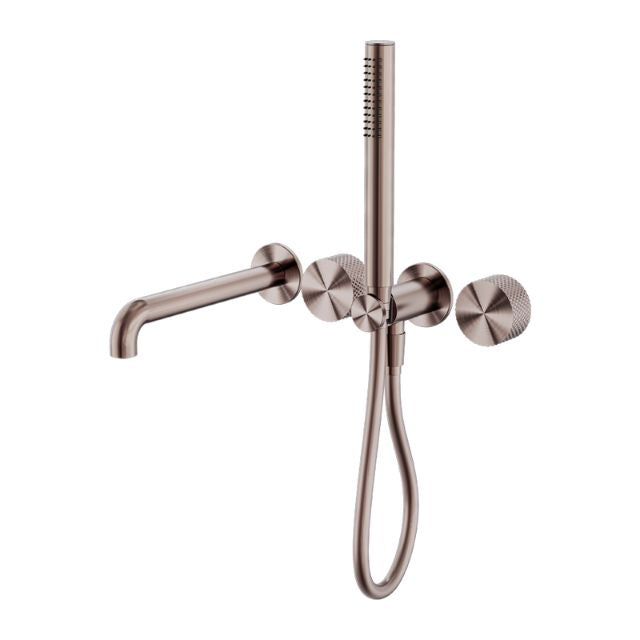Nero Opal Progressive Shower System Separate Plate With Spout 230mm Brushed Bronze