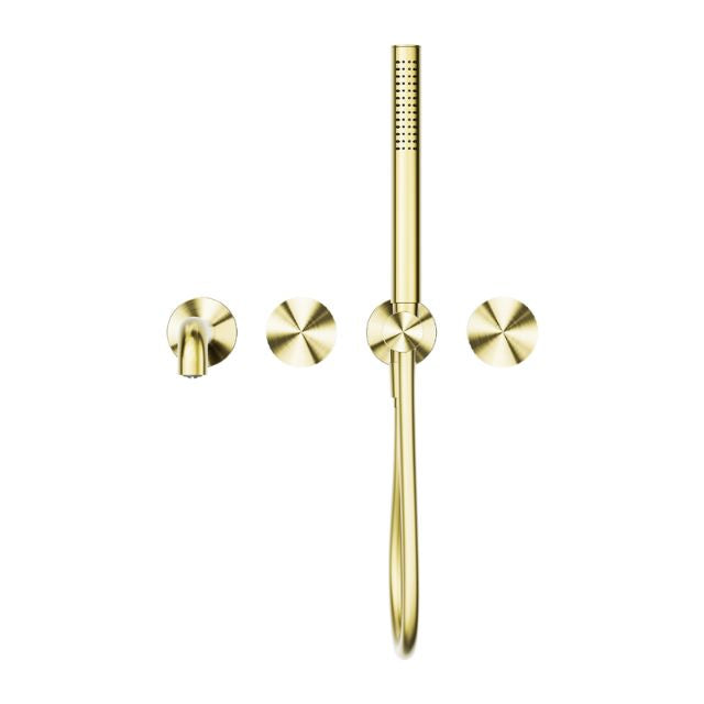 Nero Opal Progressive Shower System Separate Plate With Spout 230mm Brushed Gold