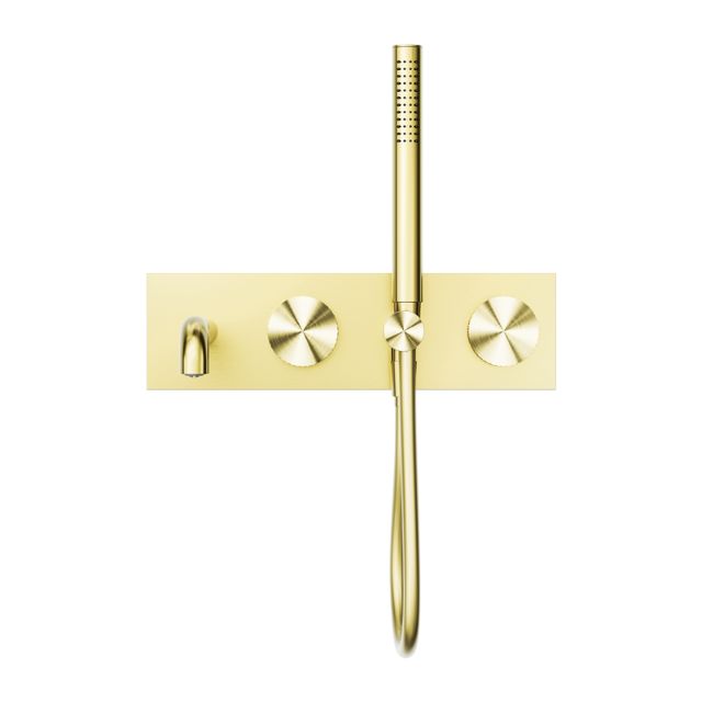 Nero Opal Progressive Shower System With Spout 250mm Brushed Gold