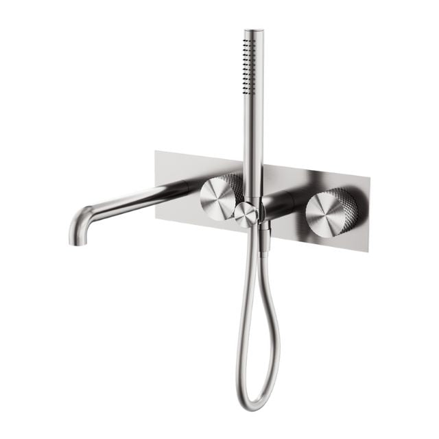Nero Opal Progressive Shower System With Spout 250mm Brushed Nickel