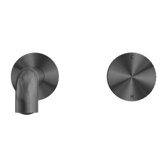 Nero Opal Progressive Wall Basin/Bath Set 185mm Graphite