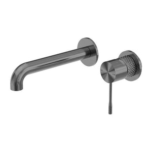Nero Opal Wall Basin/Bath Mixer Separate Back Plate 120mm Graphite