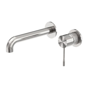 Nero Opal Wall Basin/Bath Mixer Separate Back Plate 160mm Brushed Nickel