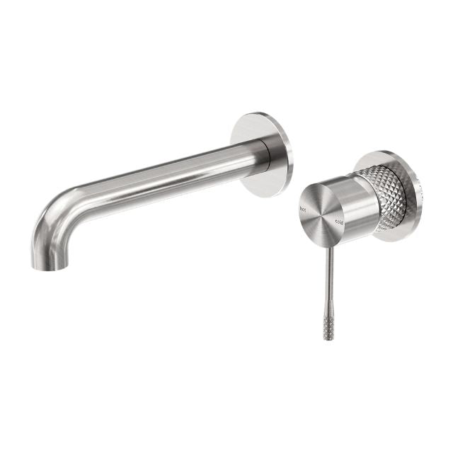 Nero Opal Wall Basin/Bath Mixer Separate Back Plate 260mm Brushed Nickel