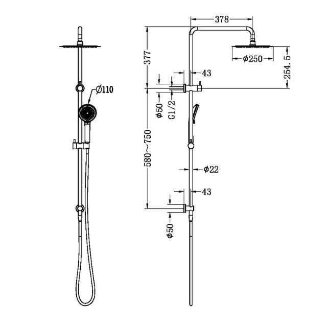 Nero Round Project Twin Shower 4 Star Rating Brushed Nickel