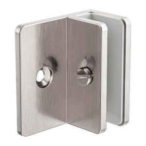 Nero Shower F-Shaped Bracket 10mm Glass Brushed Nickel