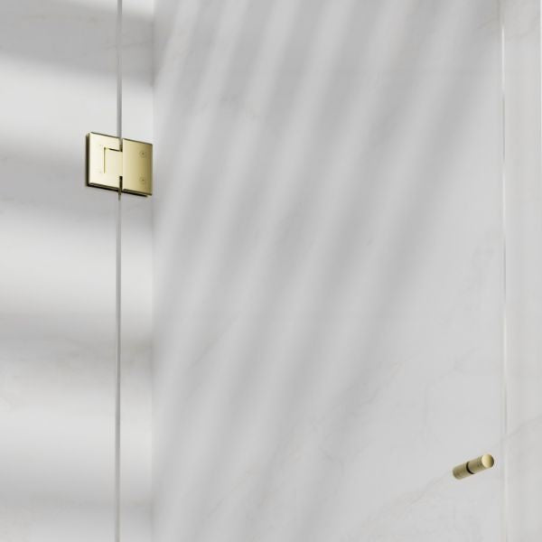 Nero 180 Degree Glass to Glass Shower Hinge Brushed Gold - The Blue Space