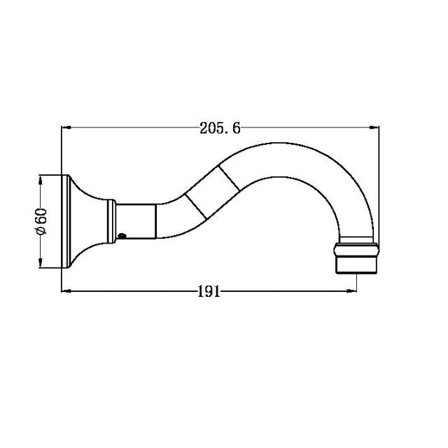 Nero York Basin/Bath Spout Only Matte Black