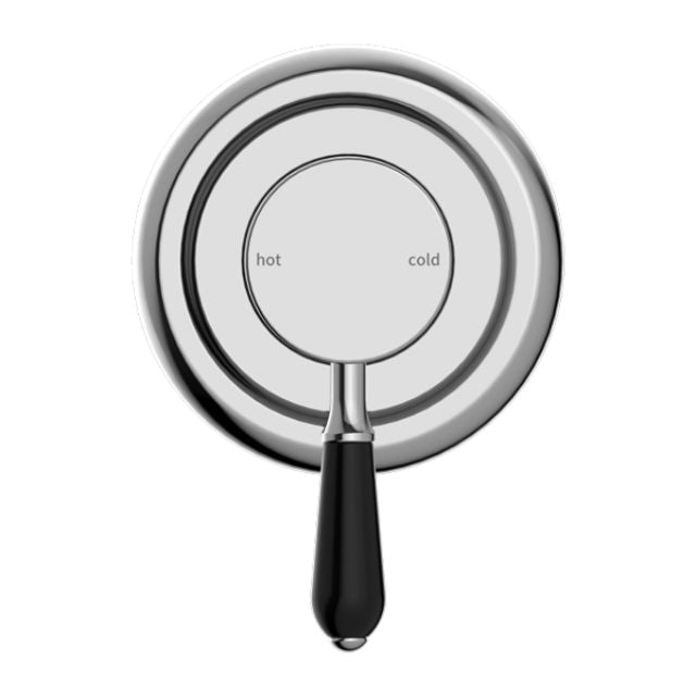 Buy Online Nero York Shower Mixer With Black Porcelain Lever Chrome NR69210903CH - The Blue Space