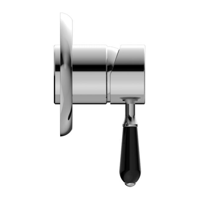 Buy Nero York Shower Mixer With Black Porcelain Lever Chrome NR69210903CH - The Blue Space