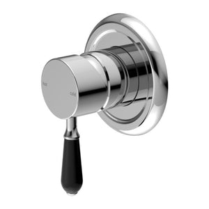 Nero York Shower Mixer With Black Porcelain Lever Chrome