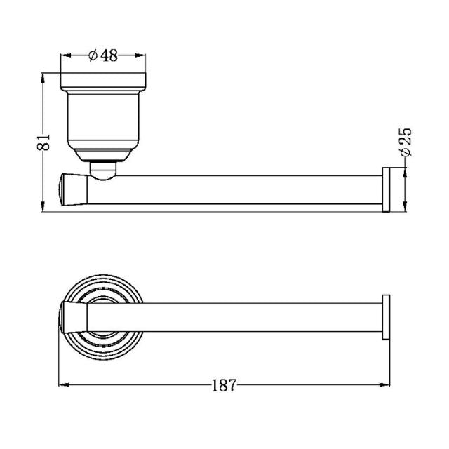 Nero York Toilet Roll Holder Matte Black