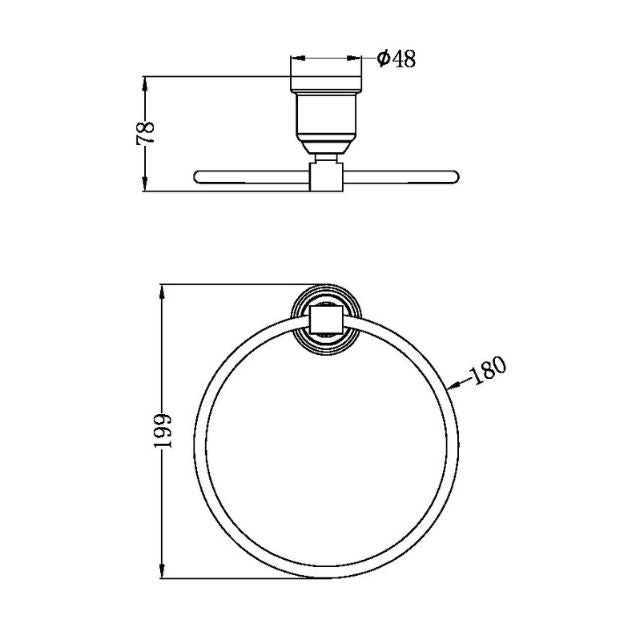Nero York Towel Ring Aged Brass