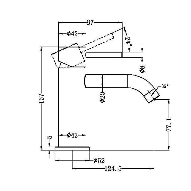 Nero Zen SS316L Basin Mixer Graphite