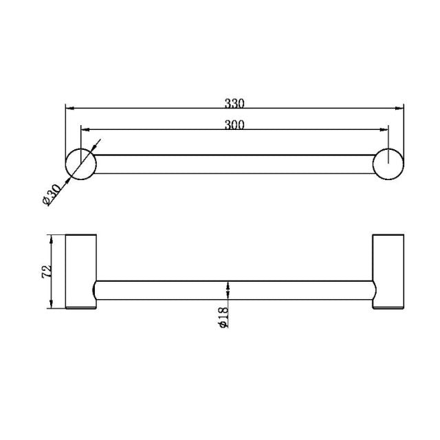Nero Zen SS316L Hand Towel Rail Brushed Bronze
