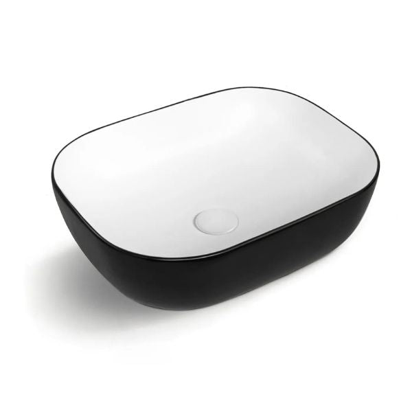 Otti Artis O'96 480mm Oval Above Counter Basin - Matte Black & Matte White IS4096MWB