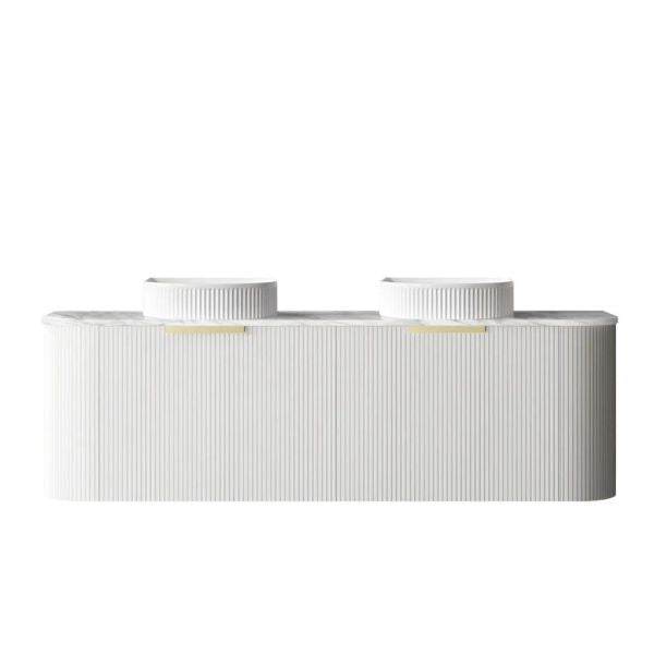 Otti Bondi Fluted Curved Wall Hung Vanity - White