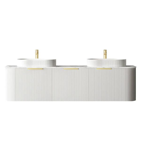 Otti Bondi Fluted Curved Wall Hung Vanity - White