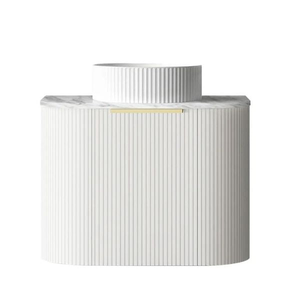 Otti Bondi Fluted Curved Wall Hung Vanity - White