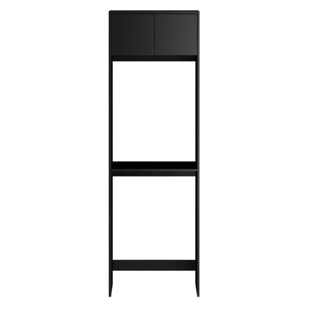 Front View Otti Hampshire 1305mm Laundry Set C - Black - Include Tall Cabinet for Washing Machine - The Blue Space 