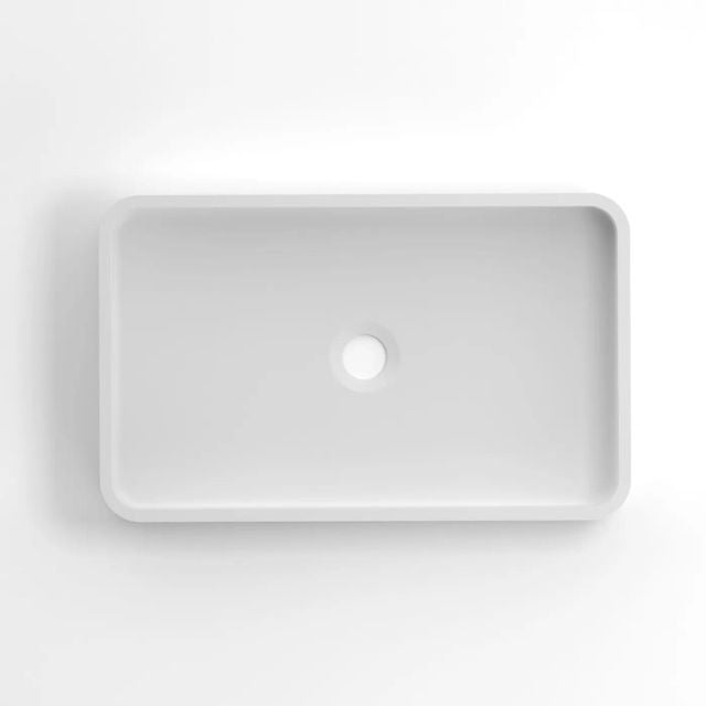 Top View Otti Hudson 520mm Fluted Square Above Counter Basin - White OT5232CONW - The Blue Space