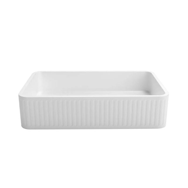Otti Hudson 520mm Fluted Square Above Counter Basin - White OT5232CONW