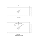 Technical Drawing Stone Top 1200mm - Otti Laguna Wall Hung Vanity with Stone Top for Above Counter Basin - The Blue Space