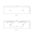 Technical Drawing Stone Top 1800mm - Otti Laguna Wall Hung Vanity with Stone Top for Above Counter Basin - The Blue Space