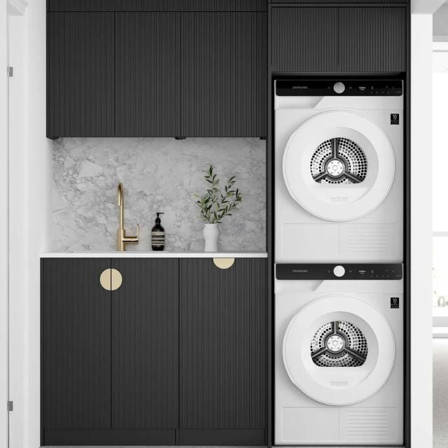 Otti Marlo 1715mm Fluted Laundry Set C - Black - The Blue Space