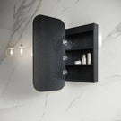 Otti Newport Soft Square Led Mirror Shaving Cabinet Black Oak LED-SSQ9045B