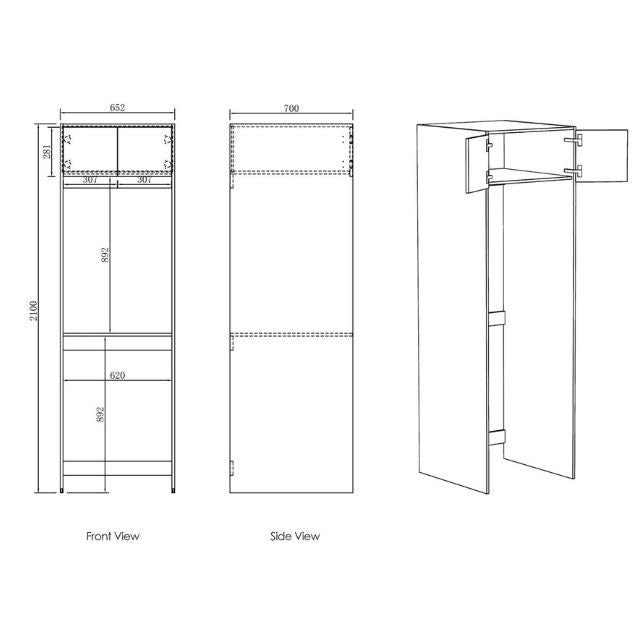 Otti Noosa 1305mm Laundry Set C - White