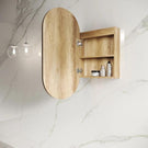 Otti Noosa 900 Oval Shape Led Shaving Cabinet Natural Oak LED-SOV9045N