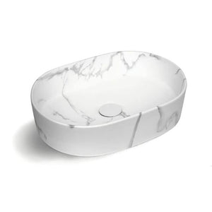 Otti Quay 500mm Oval Above Counter Basin - Carrara