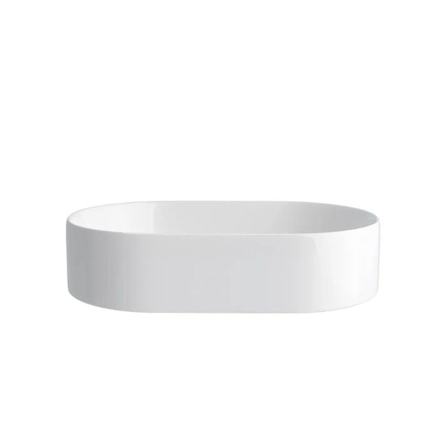 Otti Quay 500mm Oval Above Counter Basin - Gloss White OT5035 - The Blue Space - Side View