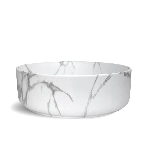 Otti Radius 360mm Round Above Counter Basin - Carrara Matte Marble Look OT3600MCAR - The Blue Space