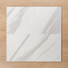 Perisher White Marble Matt Rectified Ceramic Floor Tile 300x300mm - The Blue Space