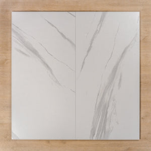 Perisher White Marble Matt Rectified Porcelain Tile 600x1200mm