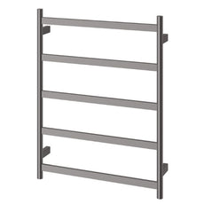 Phoenix Five Flat Bar Heated Towel Ladder 550mm x 740mm - Brushed Carbon - 652-8750-31