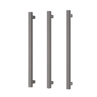 Phoenix Heated Triple Towel Rail Square 600mm - Brushed Carbon - 651-8762-31
