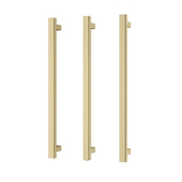 Phoenix Heated Triple Towel Rail Square 600mm - Brushed Gold - 651-8762-12
