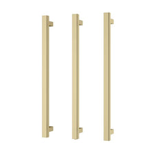 Phoenix Heated Triple Towel Rail Square 600mm - Brushed Gold - 651-8762-12