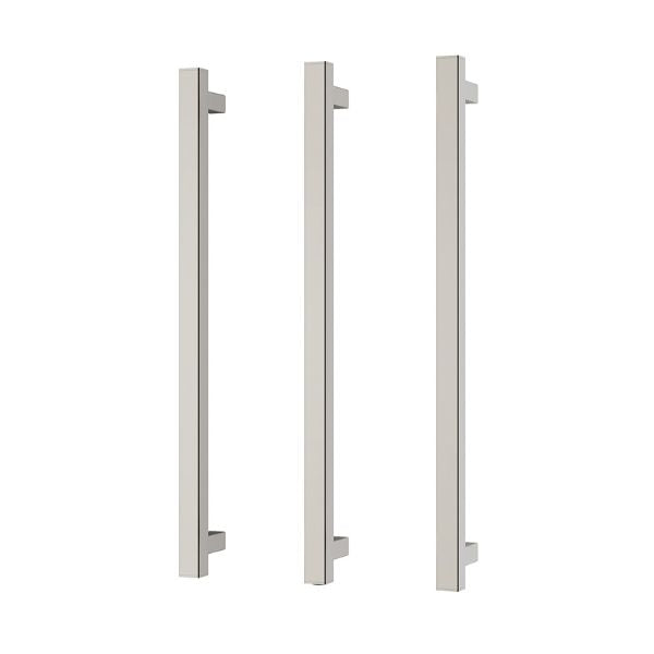 Phoenix Heated Triple Towel Rail Square 600mm - Brushed Nickel - 651-8762-40