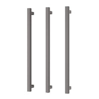 Phoenix Heated Triple Towel Rail Square 800mm - Brushed Carbon - 651-8763-31