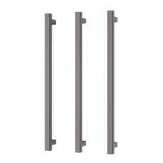 Phoenix Heated Triple Towel Rail Square 800mm - Brushed Carbon - 651-8763-31