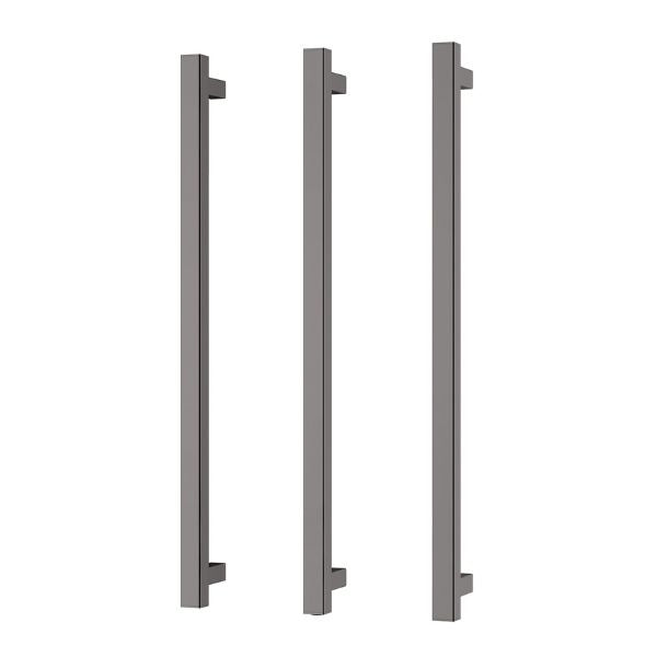 Phoenix Heated Triple Towel Rail Square 800mm - Brushed Carbon